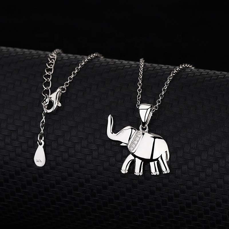 Gargantilla Elefante VAROURO  Collar Plata Ley 925 Zirconia + Estuche