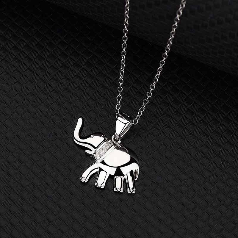 Gargantilla Elefante VAROURO  Collar Plata Ley 925 Zirconia + Estuche