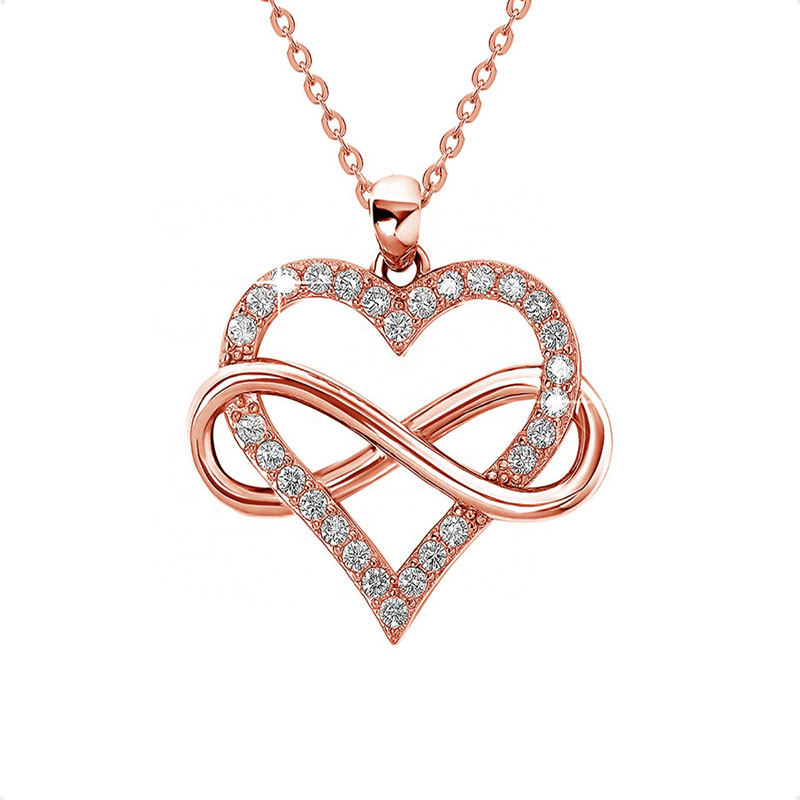 Cadena Y Dije Plata 925 Corazón Infinito VAROURO  Amor Gargantilla
