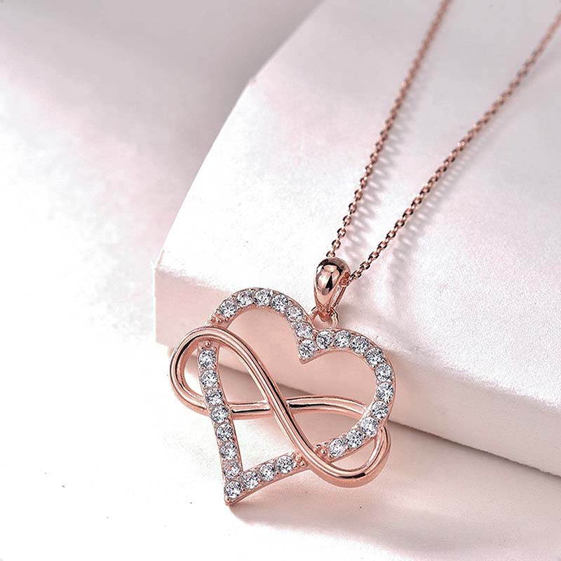 Cadena Y Dije Plata 925 Corazón Infinito VAROURO  Amor Gargantilla