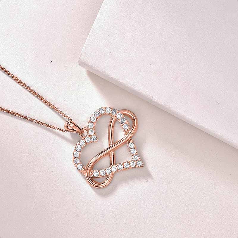 Cadena Y Dije Plata 925 Corazón Infinito VAROURO  Amor Gargantilla