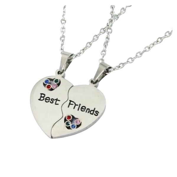 2 Collares, Cadenas dije Corazon Best Friends para Amigas, Amistad