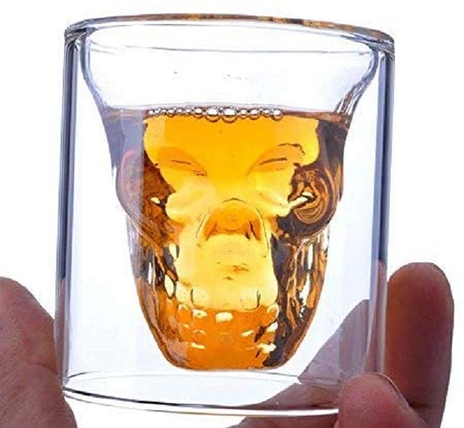 Set De Shots 2 Vasos Cristal Calavera Doomed Craneo 13 cm (2 pzas)