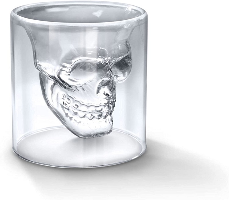 Set De Shots 2 Vasos Cristal Calavera Doomed Craneo 13 cm (2 pzas)
