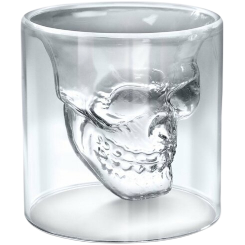 Set De Shots 2 Vasos Cristal Calavera Doomed Craneo 13 cm (2 pzas)