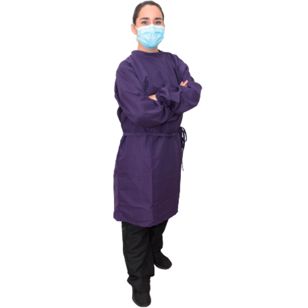 Bata Quirúrgica de Dama Color Morado Antifluidos Moderno