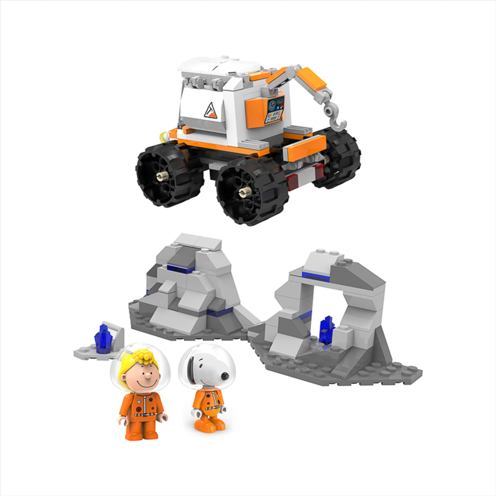 Bloques De Construcción Snoopy Carro Minero Espacial