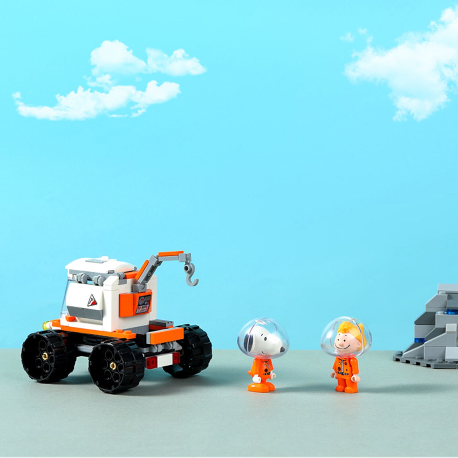 Bloques De Construcción Snoopy Carro Minero Espacial