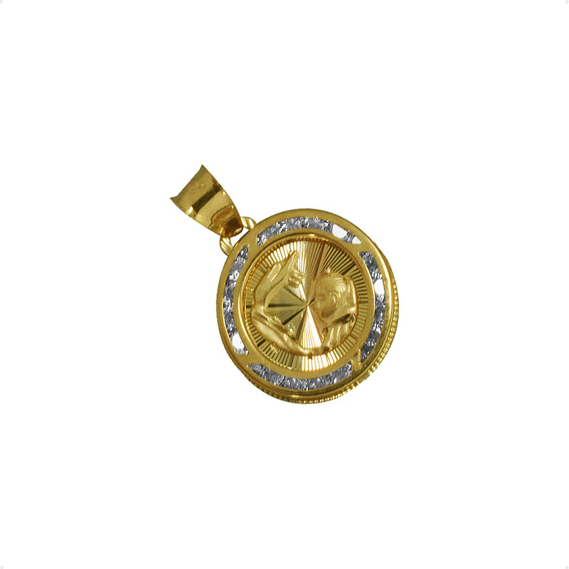 Hermosa Medalla Bautizo  VAROURO Oro Puro 10k - 1.1gr + Cadena Regalo