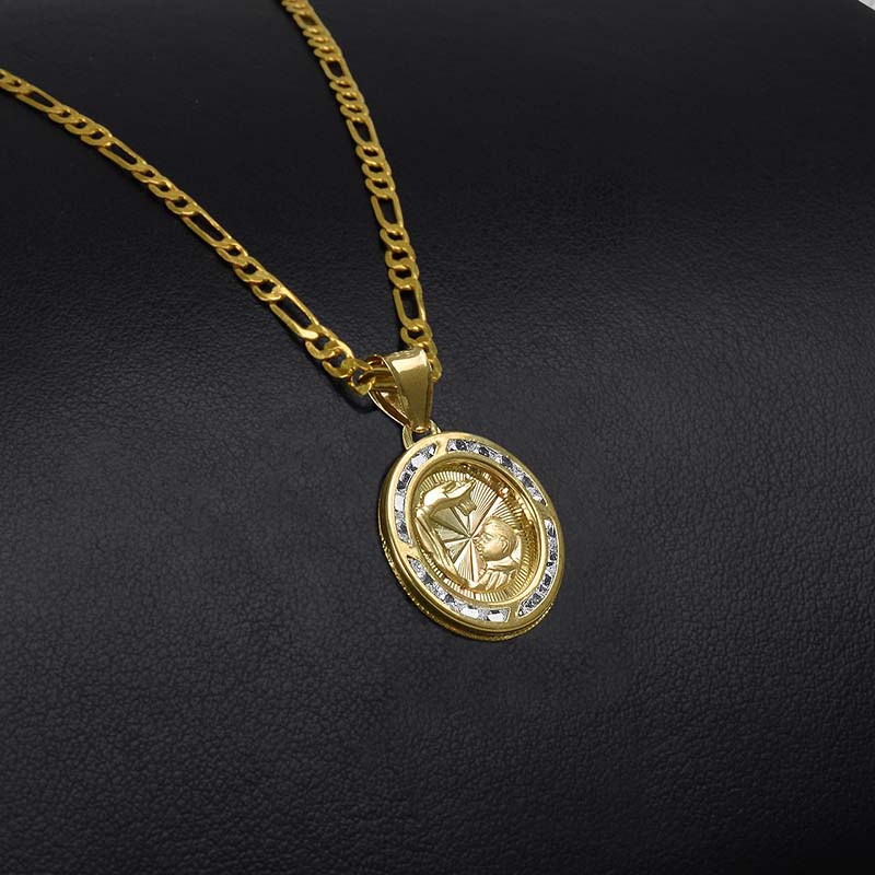 Hermosa Medalla Bautizo  VAROURO Oro Puro 10k - 1.1gr + Cadena Regalo