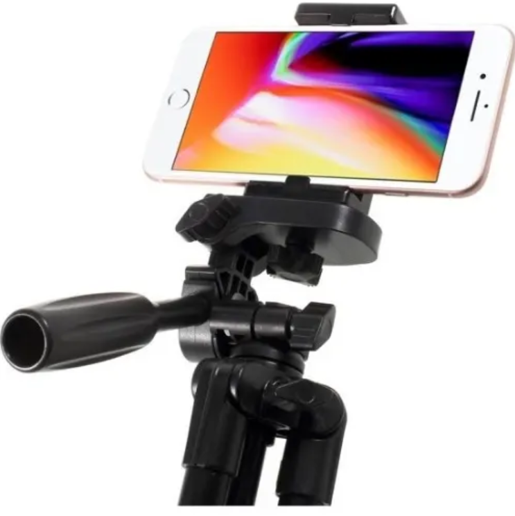 Tripie de aluminio para celular iphone o Android o cámaras con control bluetooth recargable