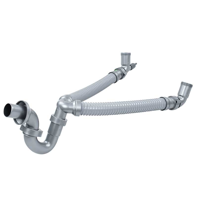 Trampa Flexible para Fregadero de dos tarjas Coflex