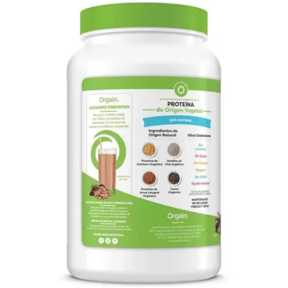 Proteina Organica Polvo Orgain 1.242 Kg Chocolate 