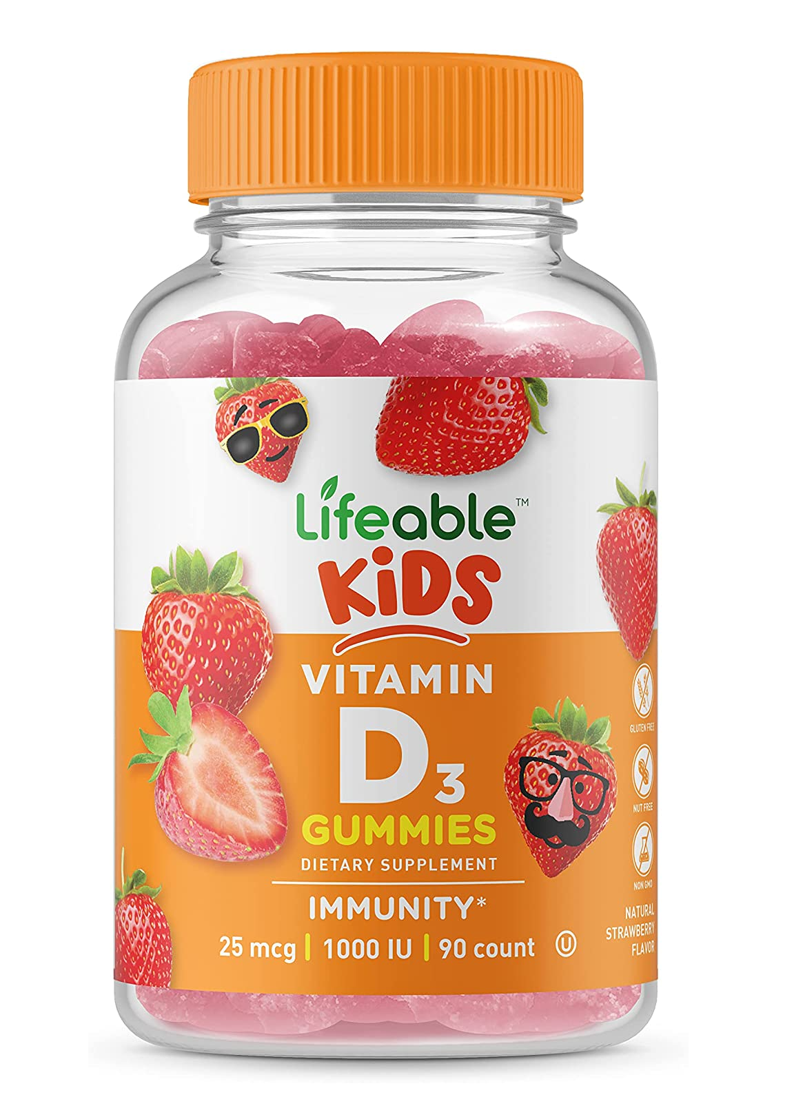 Vitamina D para niños 1000 IU 90 gomitas 10.23 Onzas