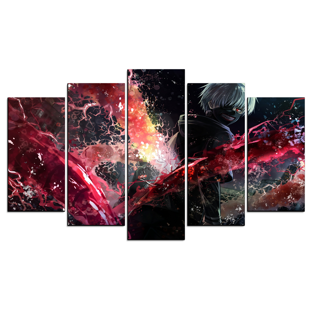 Cuadro Decorativo Anime Tokyo Ghoul Ken Kaneki FanArt 100x60cm 5pzs Cuadros MX