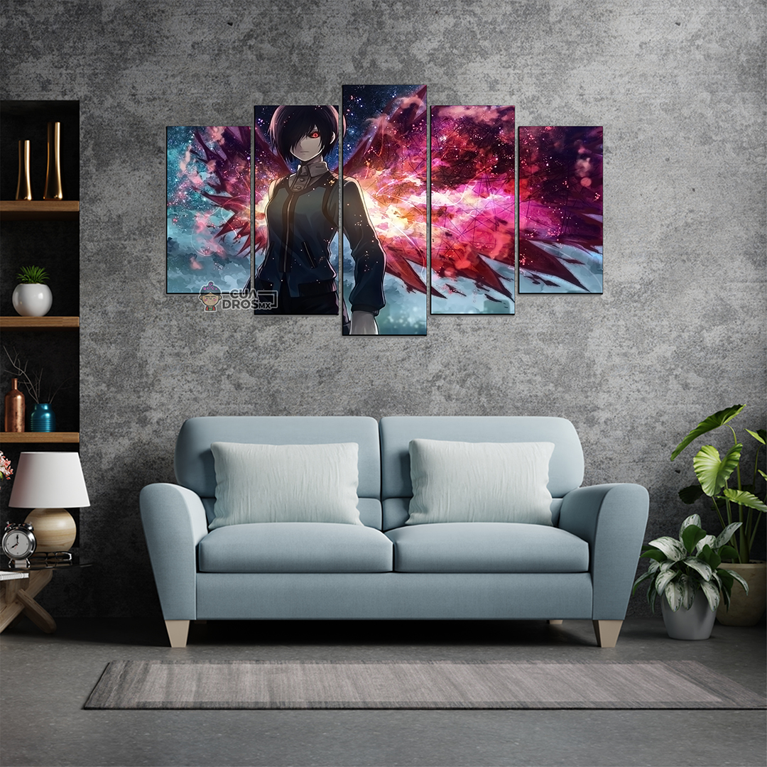 Cuadro Decorativo Anime Tokyo Ghoul Touka Kirishima 100x60cm 5pzs Cuadros MX