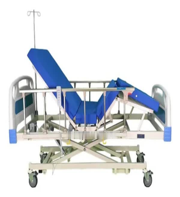 Cama Hospitalaria Eléctrica Lujo 5 Posiciones Con Colchón