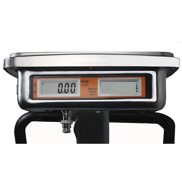 Báscula Comercial de Plataforma PRO-MTXI-150 con poste y barandal plegable Mettria (150 Kg x 20 g)  