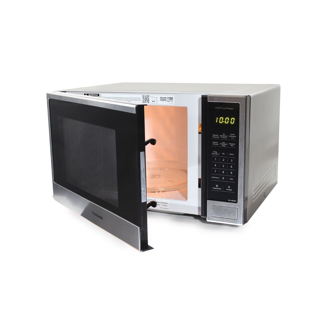 Horno de microondas 1.3p convencional silver con acero inox marca panasonic