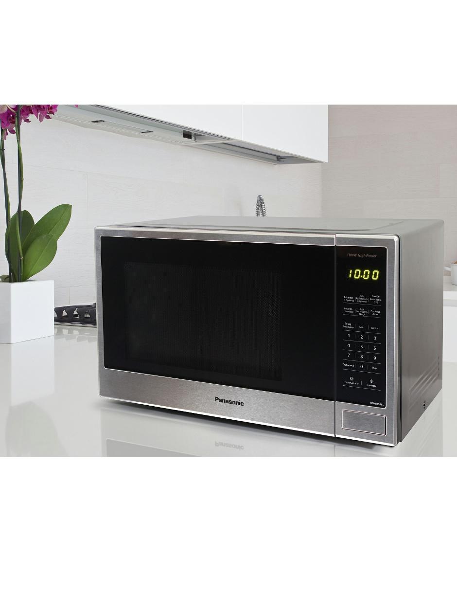 Horno de microondas 1.3p convencional silver con acero inox marca panasonic