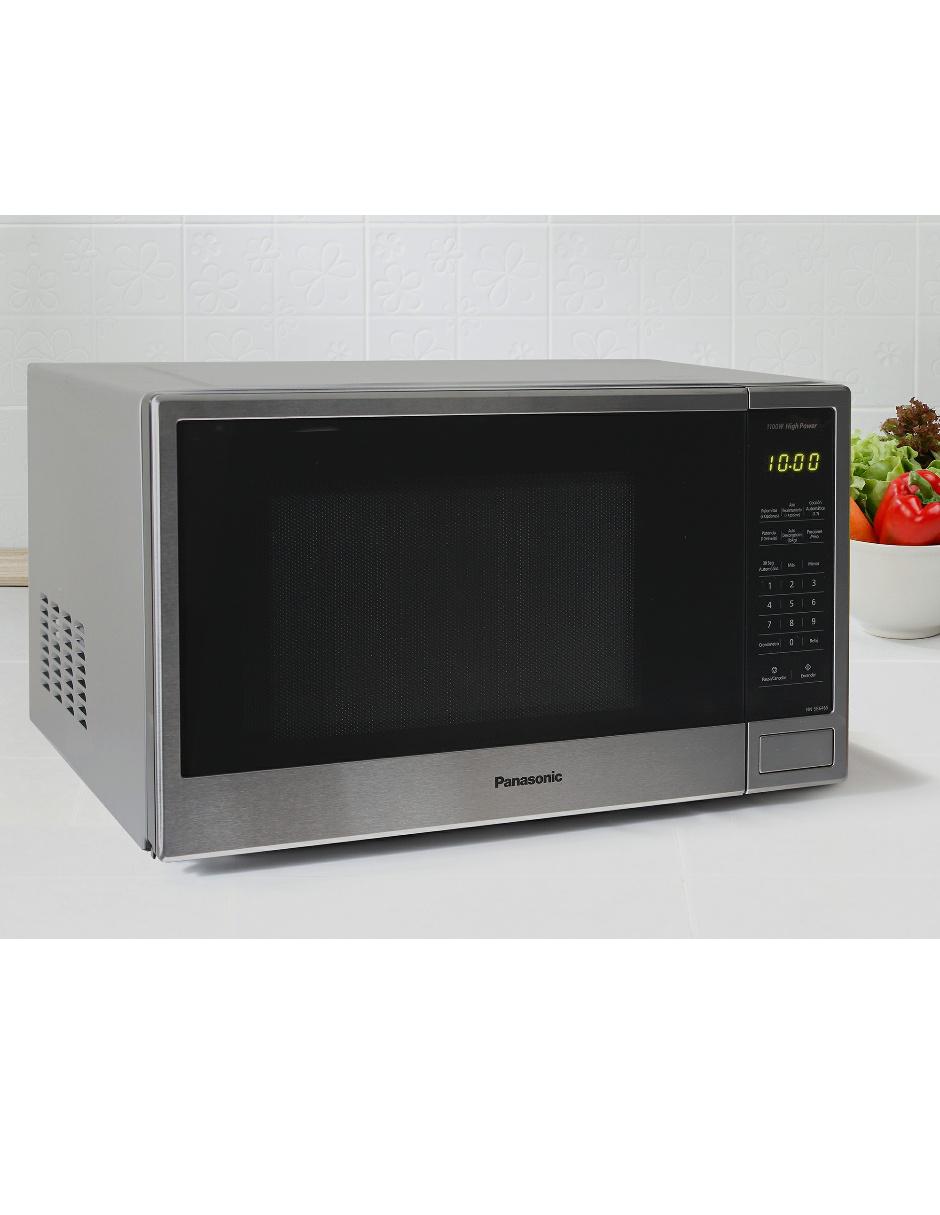 Horno de microondas 1.3p convencional silver con acero inox marca panasonic