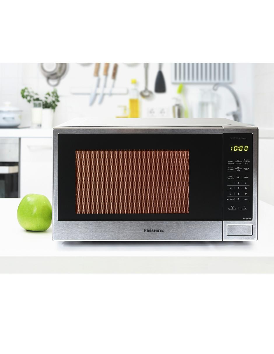 Horno de microondas 1.3p convencional silver con acero inox marca panasonic