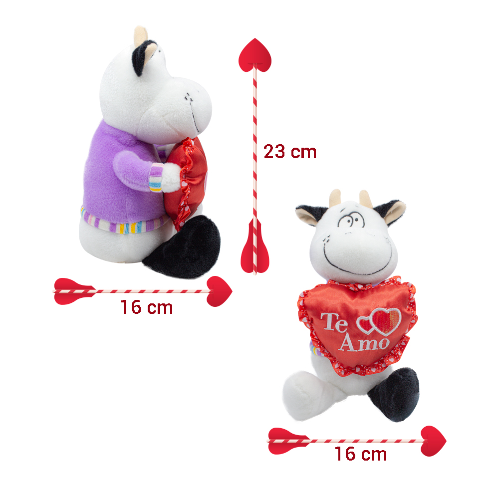 Animales De Peluche Con Corazon San Valentin Pack 4 Piezas