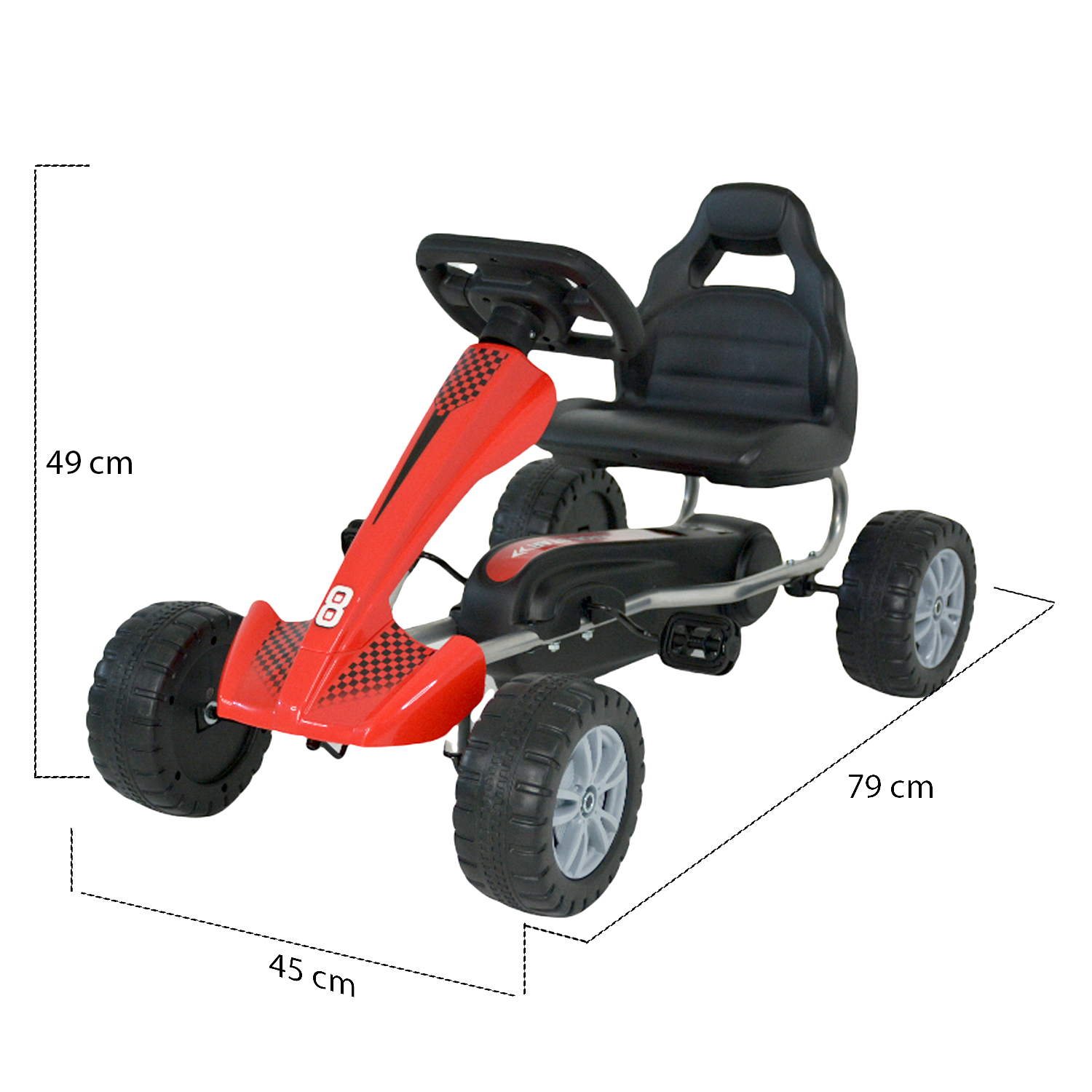 Avalancha Montable Pedales Go Kart Niños Rojo Little Monkey