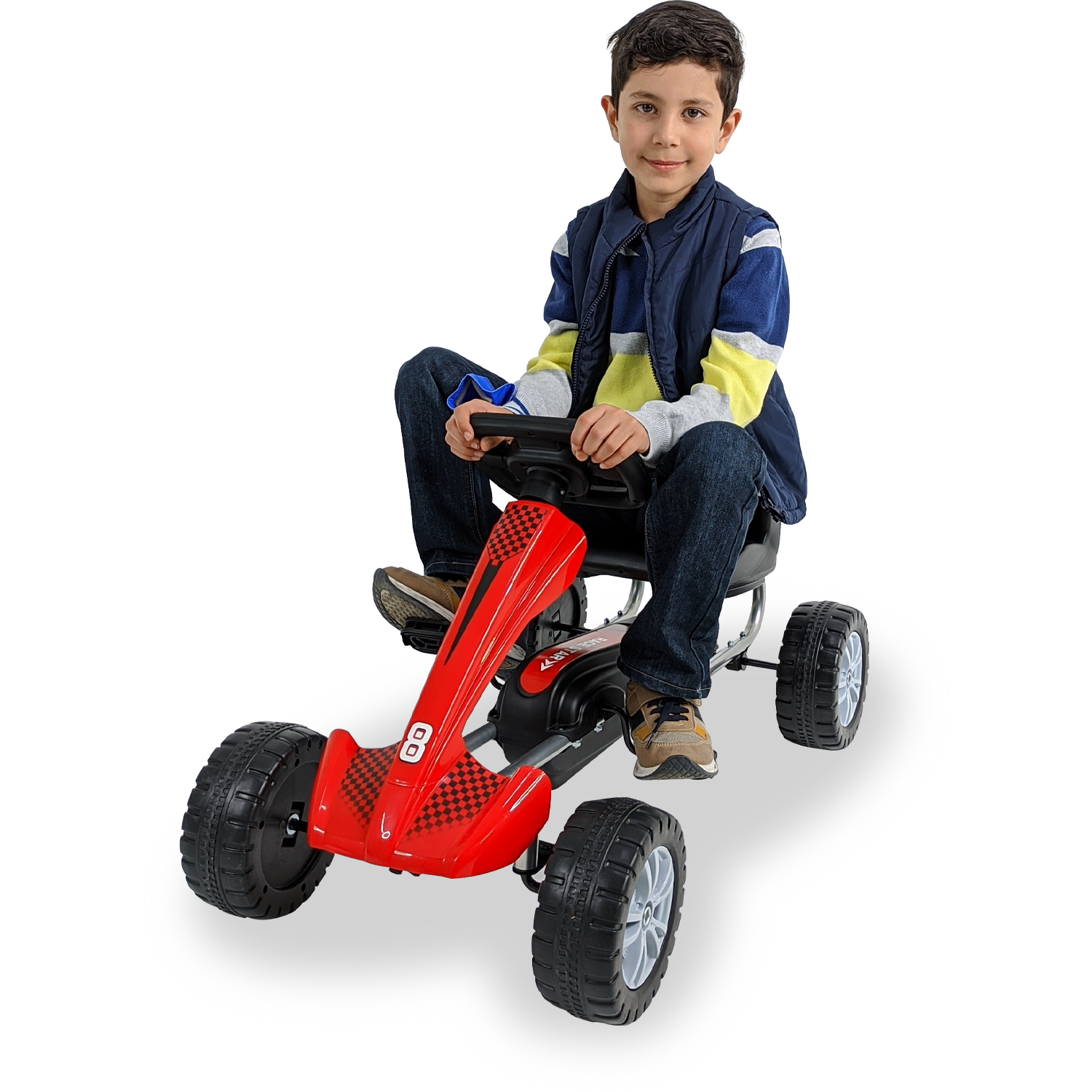 Avalancha Montable Pedales Go Kart Niños Rojo Little Monkey