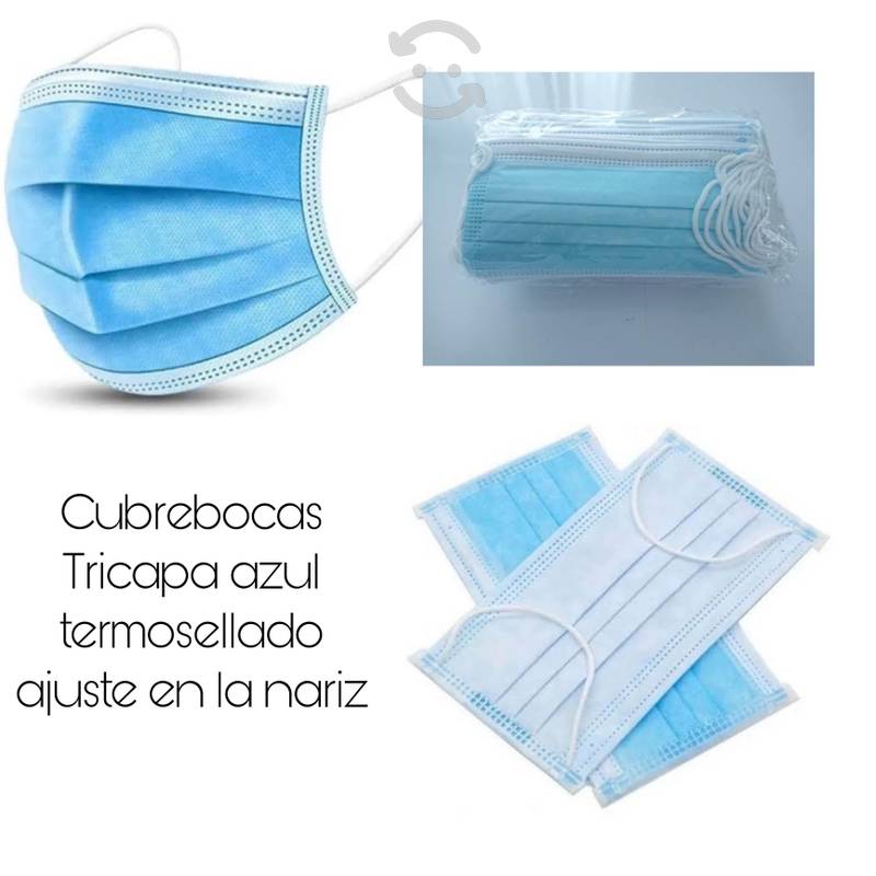 Cubrebocas Plisado Termosellado De 3 Capas Paquete De 450 Pzs