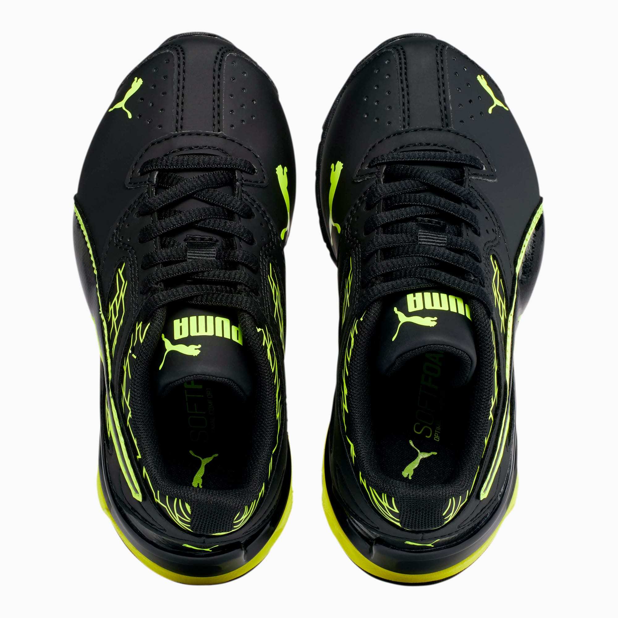 Tenis Puma Tazon 6 Fracture Negro Verde de Preescolar