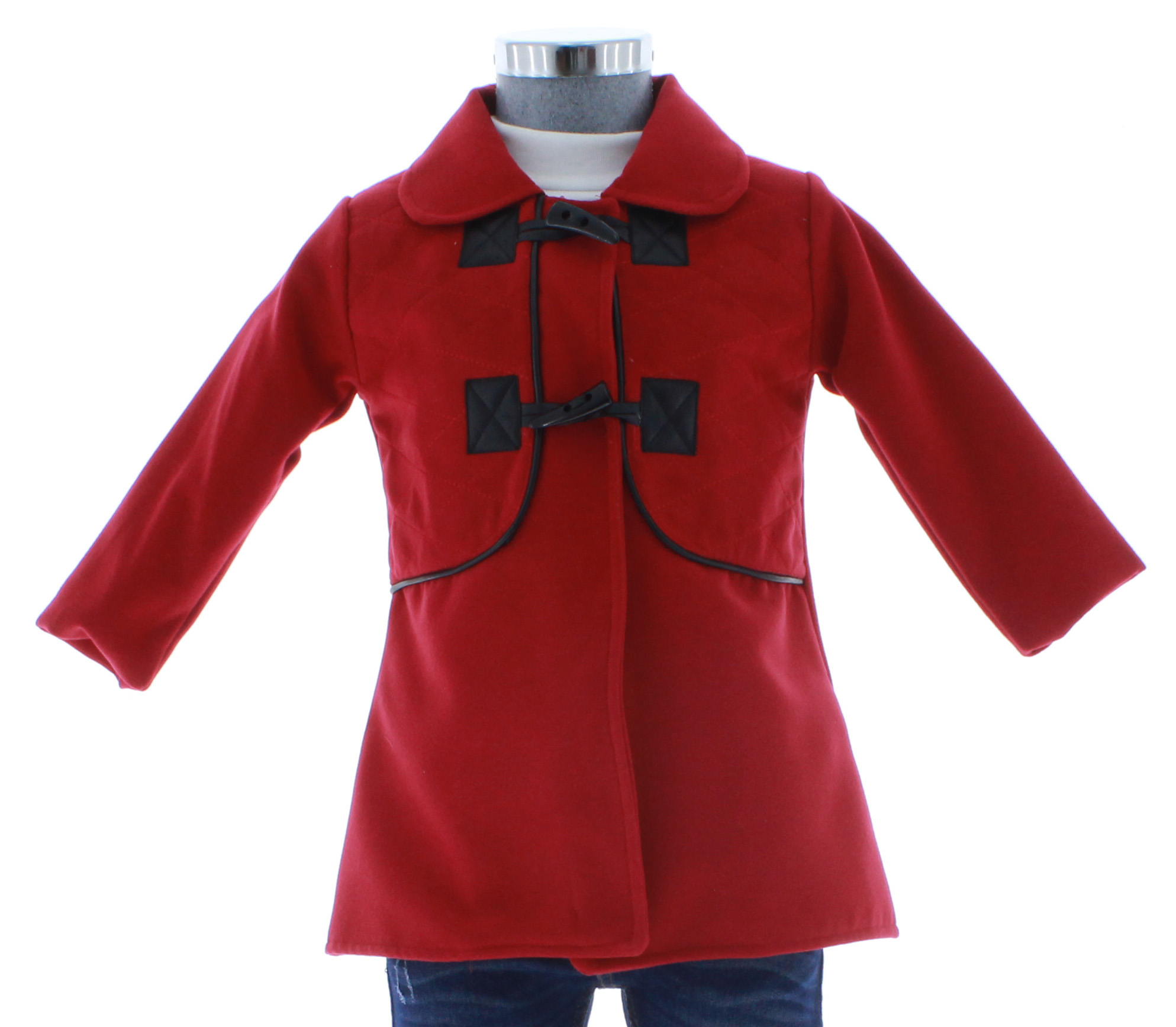 Abrigo Niña Rojo Forrado 2765 1 a 10 Años.