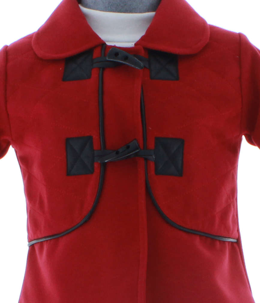 Abrigo Niña Rojo Forrado 2765 1 a 10 Años.