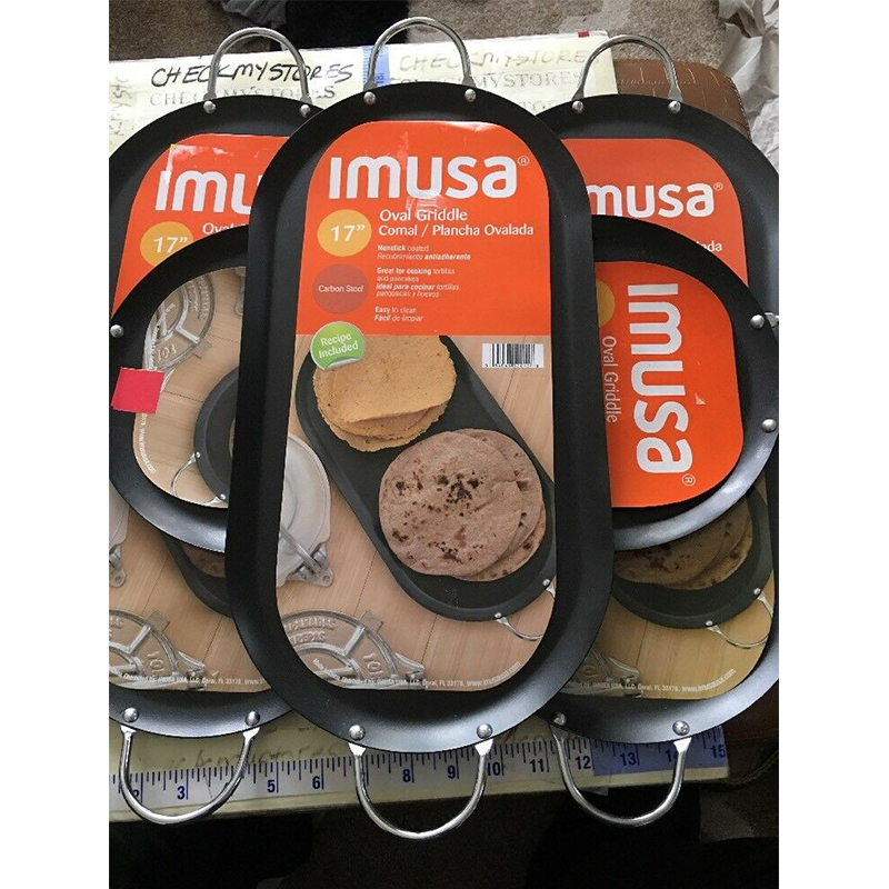 Comal Para Tortillas Imusa® Plancha Ovalada 43 Cm Negro