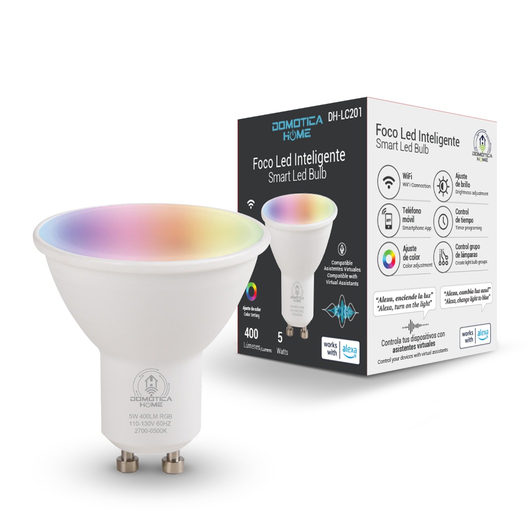 Focos Inteligentes Led Gu10 Wifi, Multicolor + Luz Blanca Fría Y Cálida + Regulable Rango 2700k A 6500k, 400 Lumenes (Pack 4)