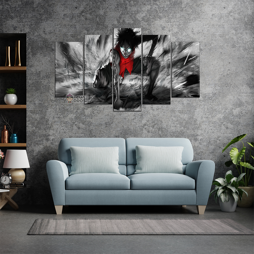 Cuadro Decorativo Anime One Piece Luffy 100x60cm 5pzs Cuadros MX