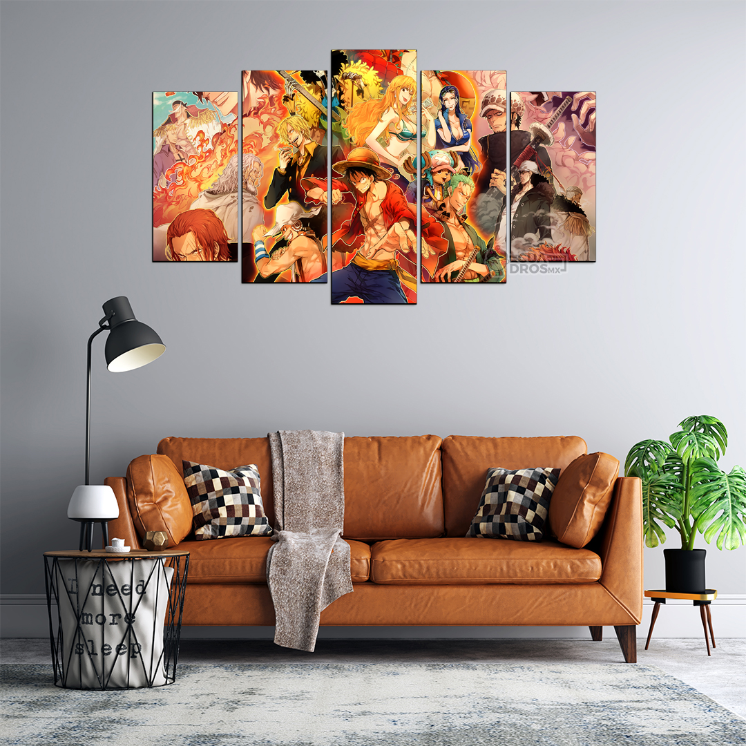 Cuadro Decorativo Anime One Piece Personajes 100x60cm 5pzs Cuadros MX