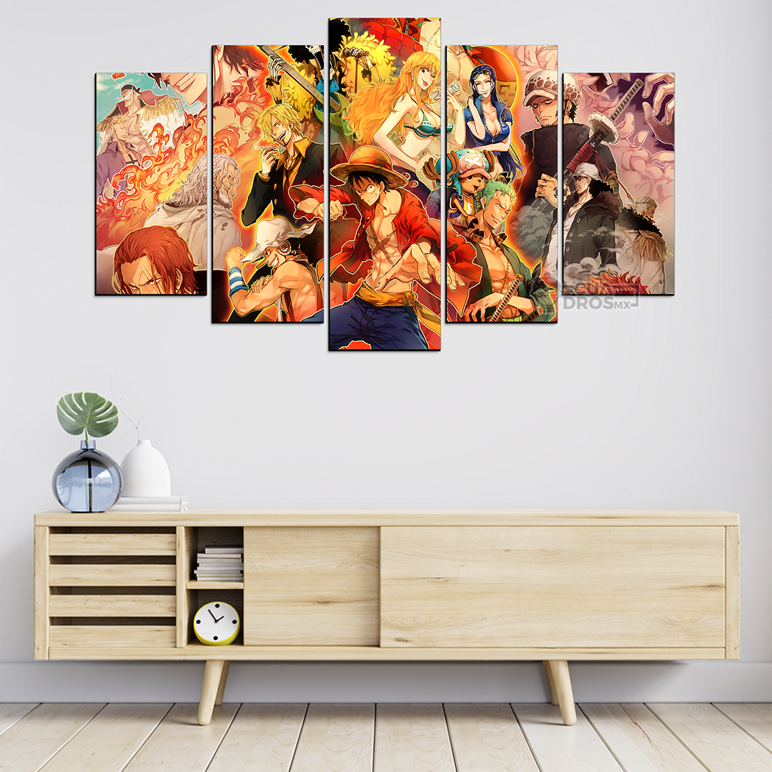 Cuadro Decorativo Anime One Piece Personajes 100x60cm 5pzs Cuadros MX