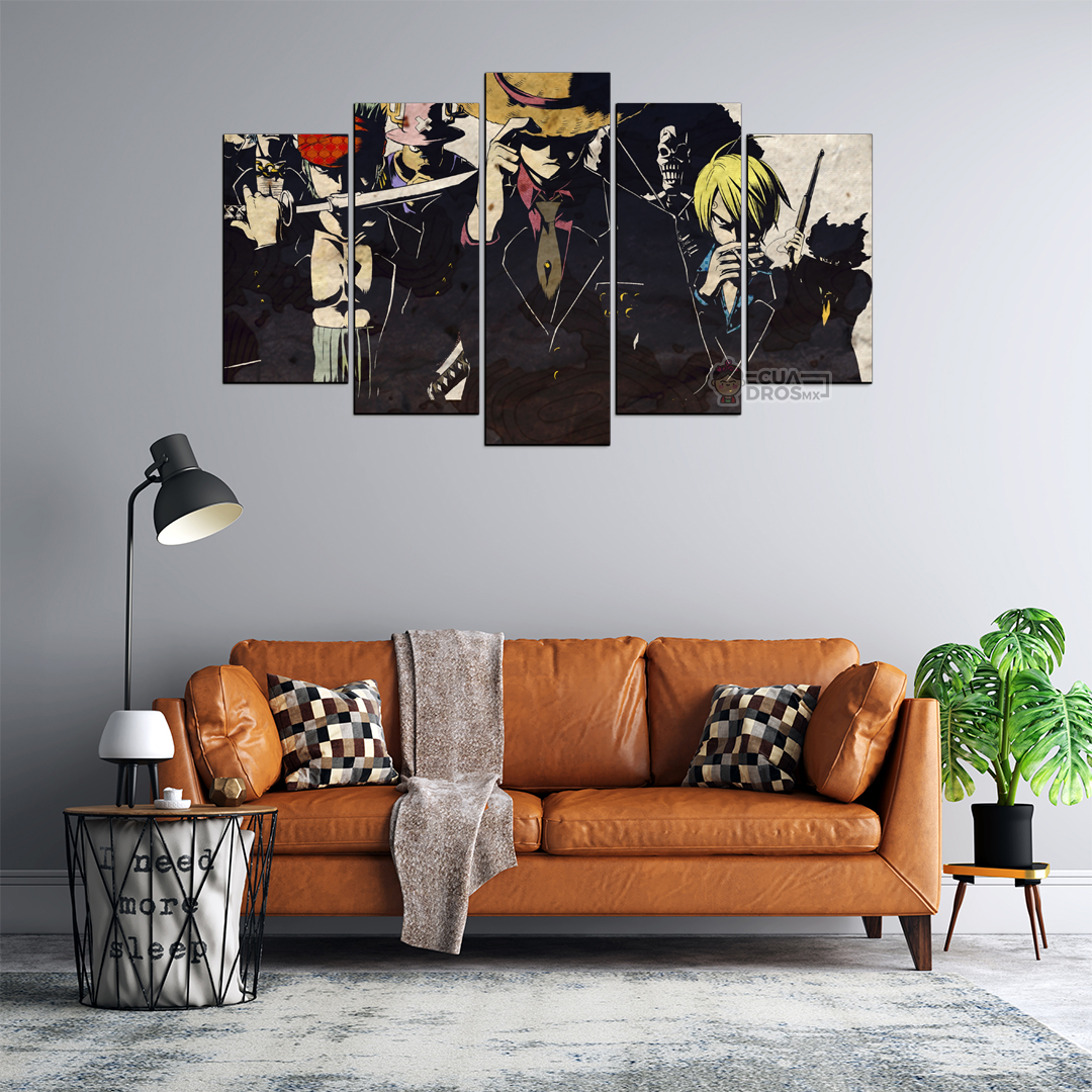 Cuadro Decorativo Anime One Piece Los Mugiwara 100x60cm 5pzs Cuadros MX