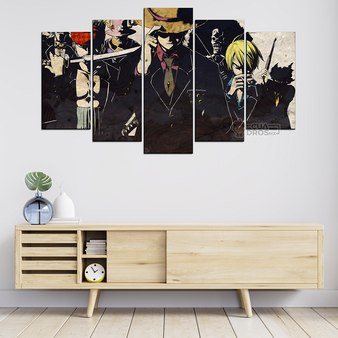 Cuadro Decorativo Anime One Piece Los Mugiwara 100x60cm 5pzs Cuadros MX