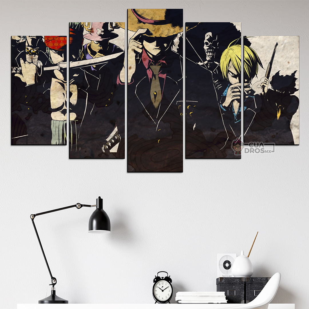 Cuadro Decorativo Anime One Piece Los Mugiwara 100x60cm 5pzs Cuadros MX