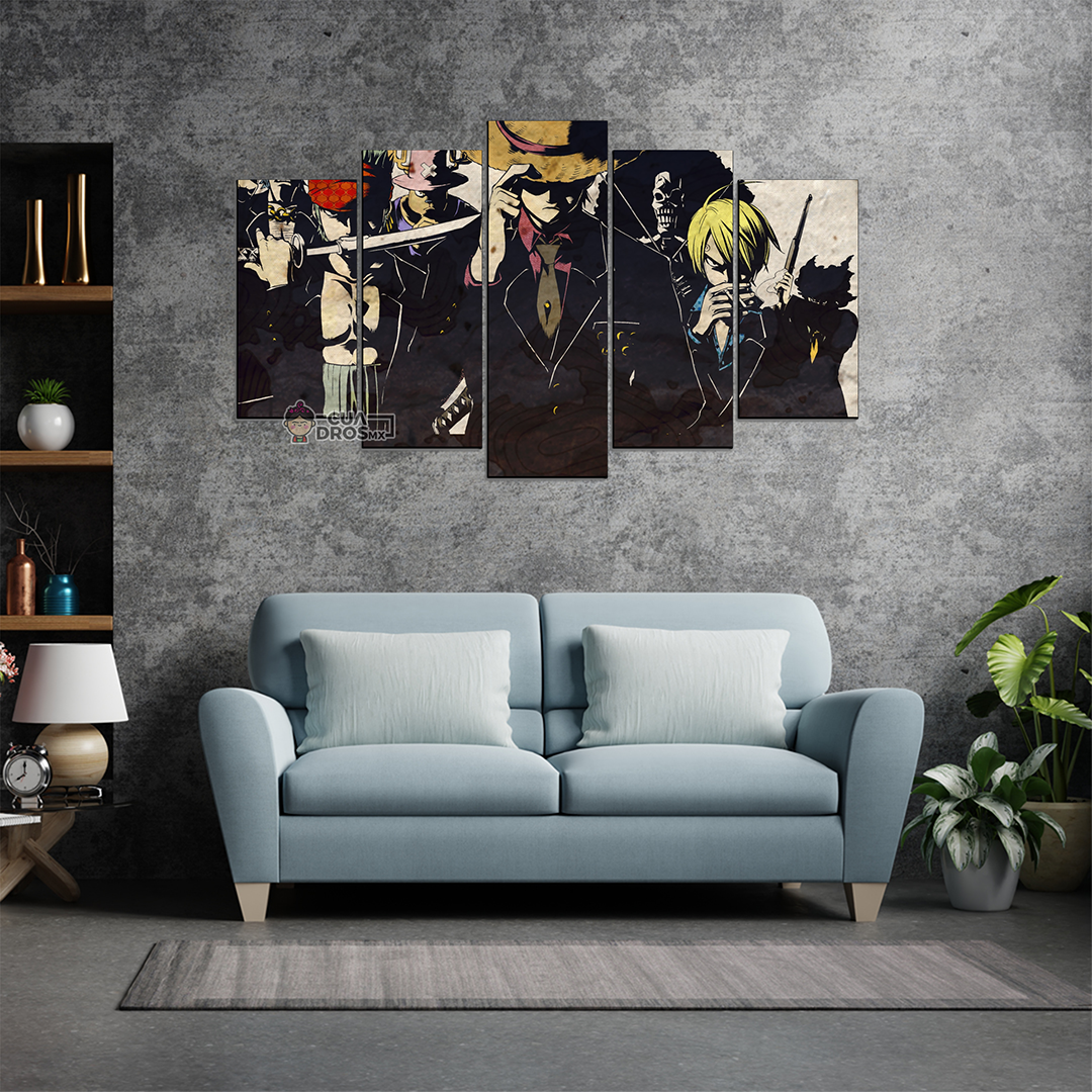 Cuadro Decorativo Anime One Piece Los Mugiwara 100x60cm 5pzs Cuadros MX
