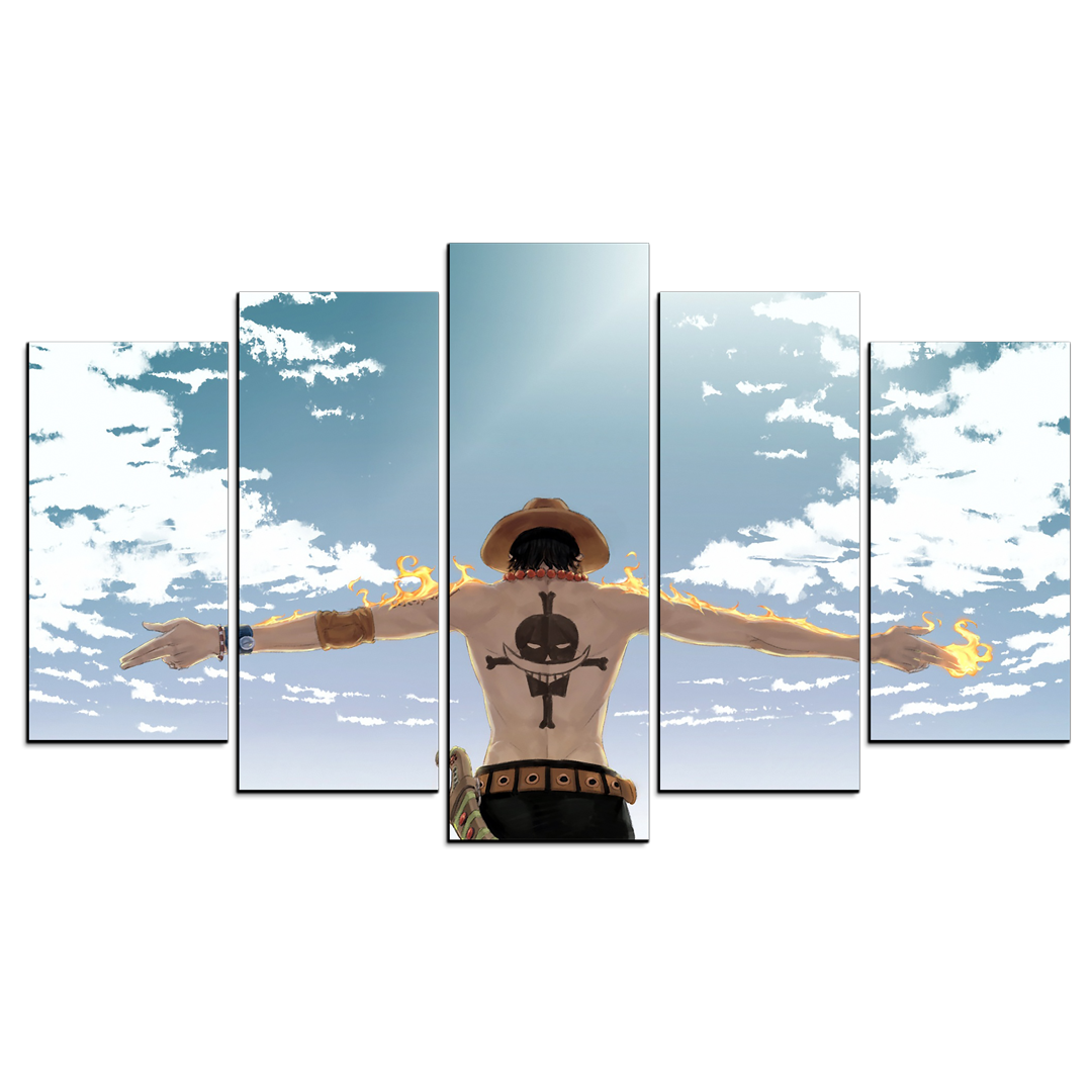 Cuadro Decorativo Anime One Piece Portgas D. Ace 100x60cm 5pzs Cuadros MX