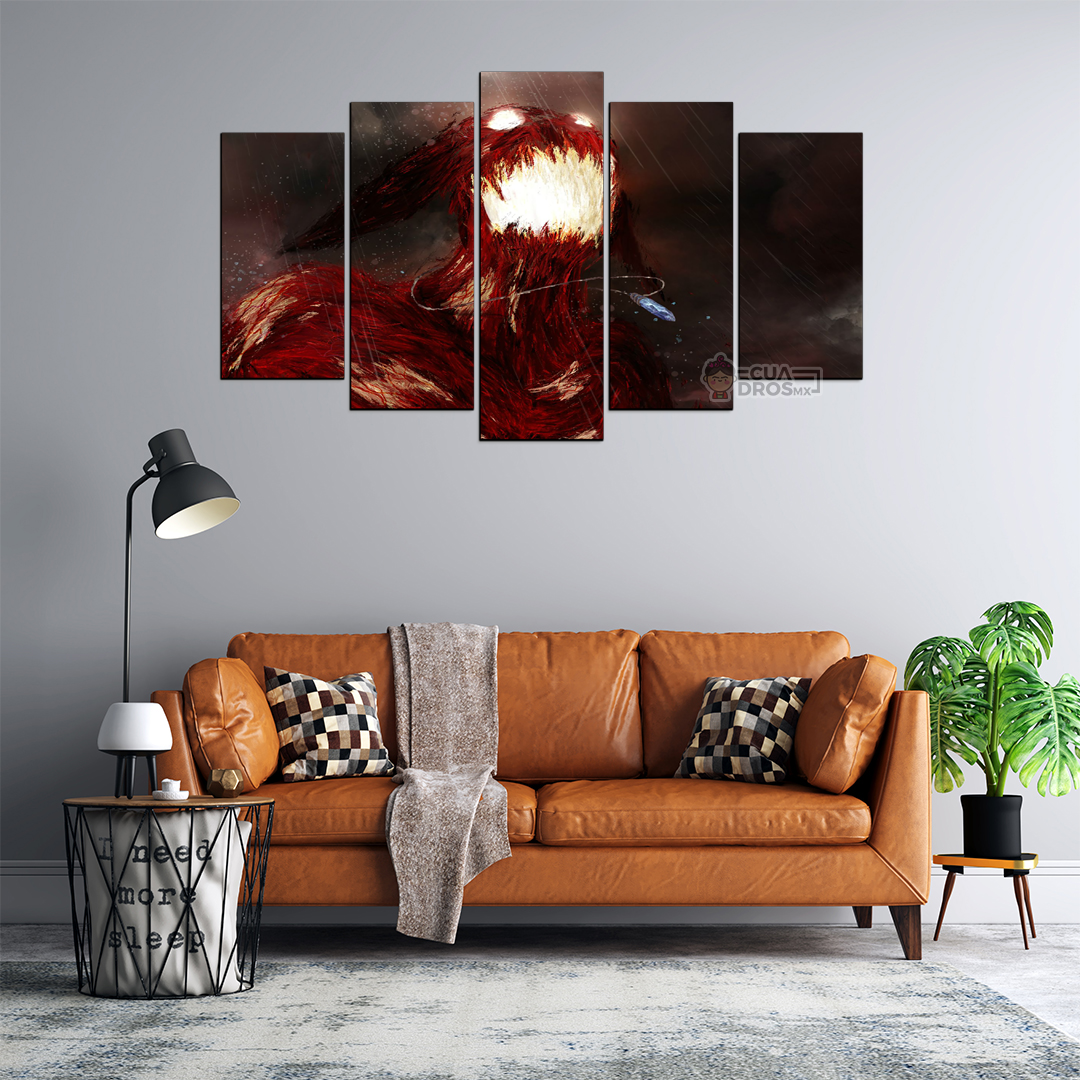 Cuadro Decorativo Anime Naruto Manto de Chakra con Colas 100x60cm 5pzs Cuadros MX