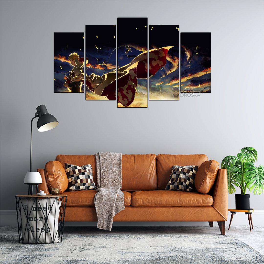 Cuadro Decorativo Anime Naruto Hokage100x60cm 5pzs Cuadros MX