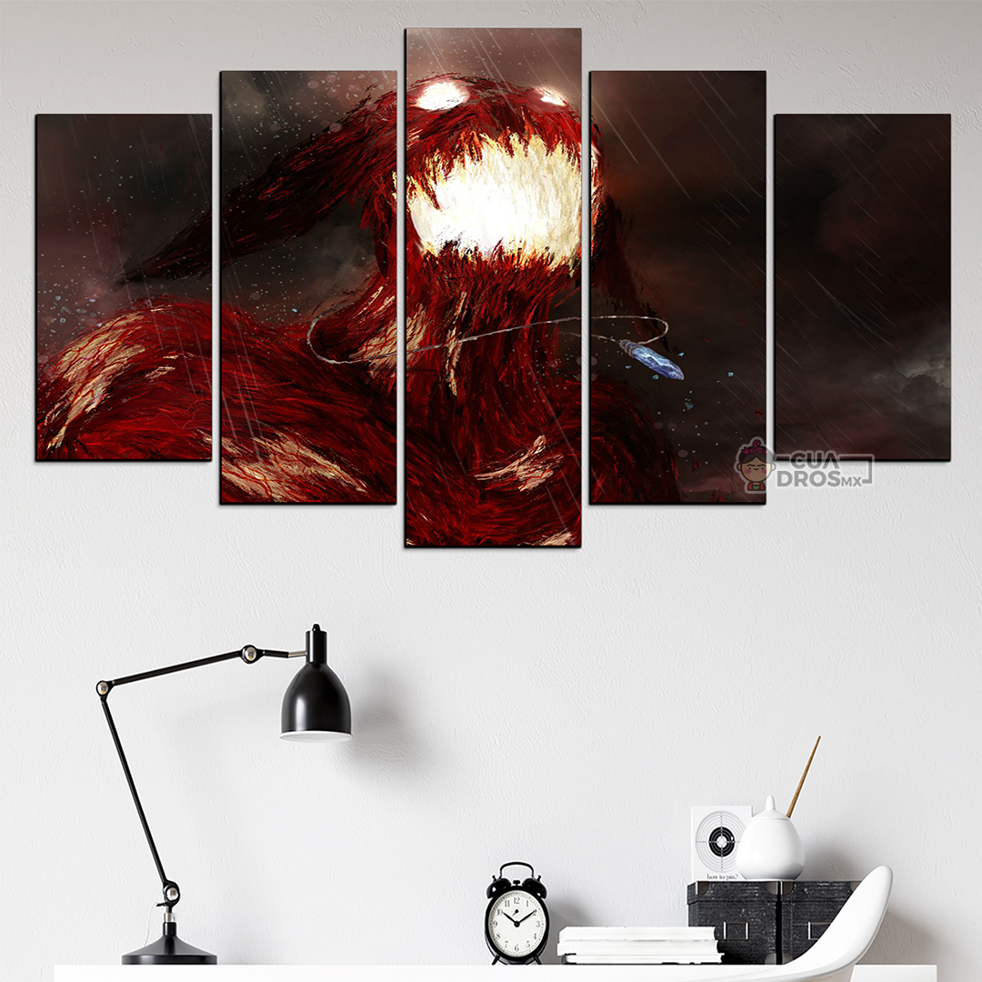 Cuadro Decorativo Anime Naruto Manto de Chakra con Colas 100x60cm 5pzs Cuadros MX