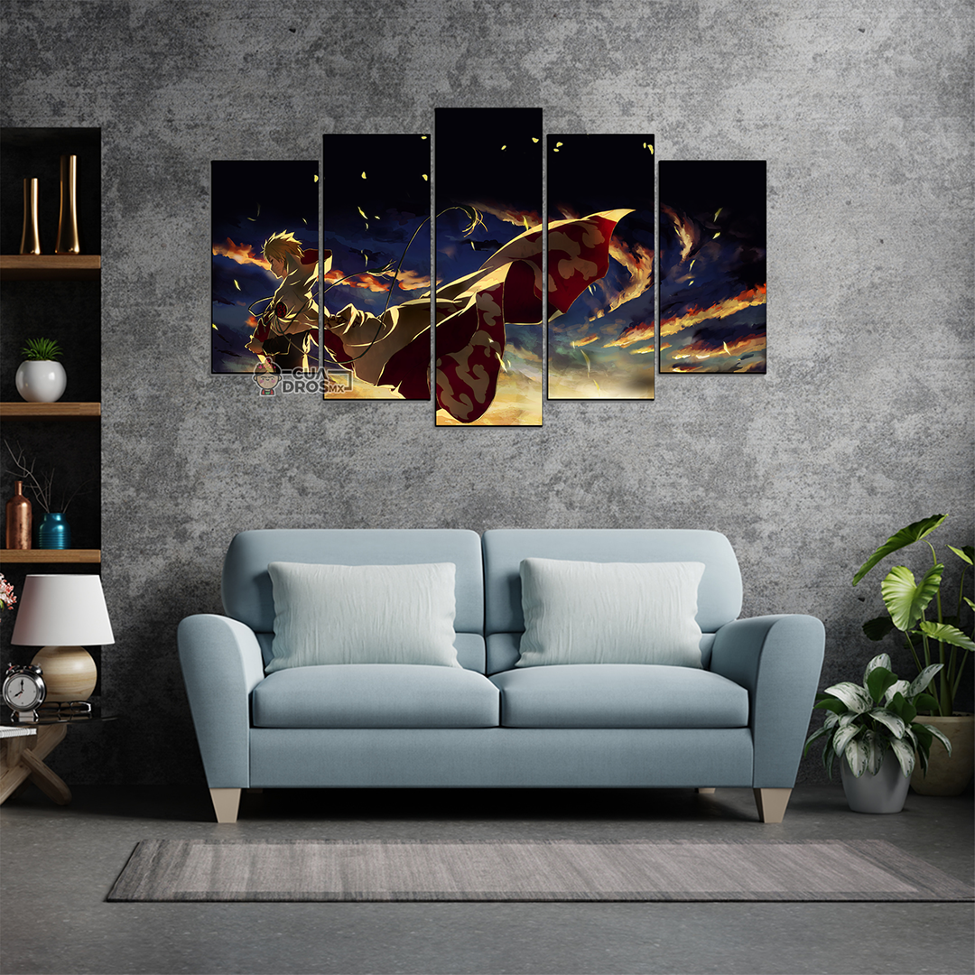Cuadro Decorativo Anime Naruto Hokage100x60cm 5pzs Cuadros MX
