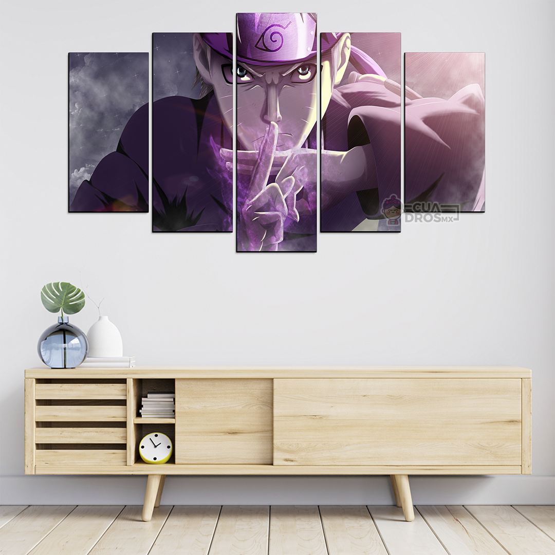Cuadro Decorativo Anime Naruto Uzumaki 100x60cm 5pzs Cuadros MX