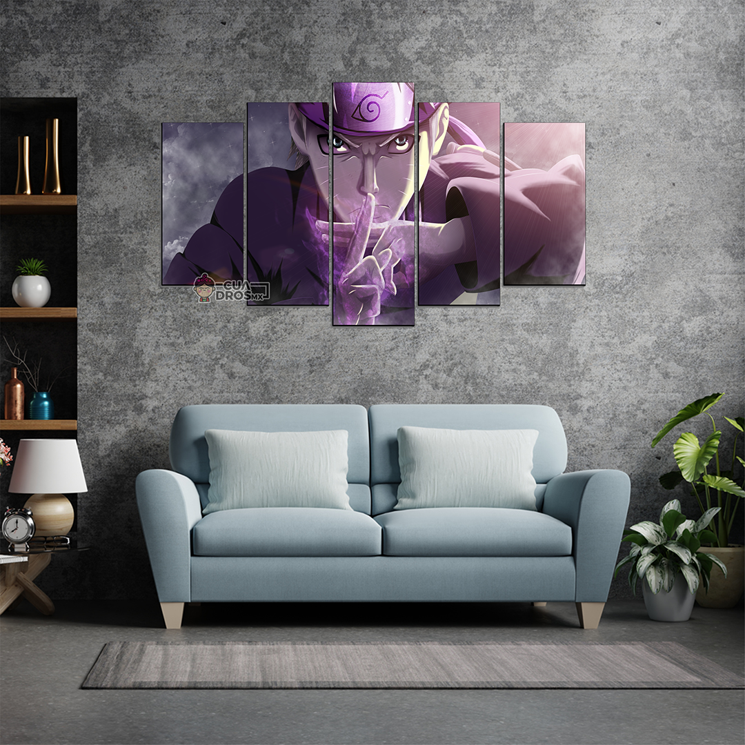 Cuadro Decorativo Anime Naruto Uzumaki 100x60cm 5pzs Cuadros MX