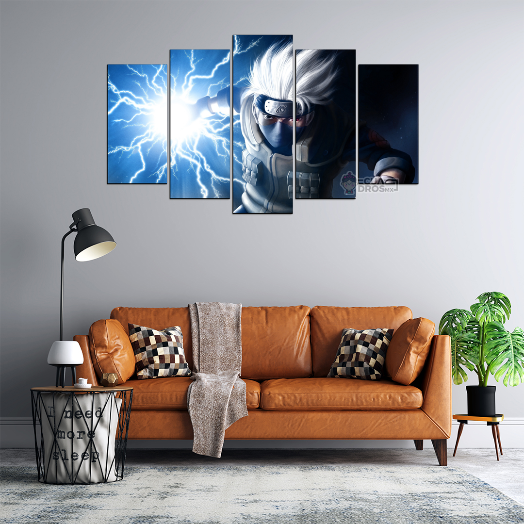 Cuadro Decorativo Anime Naruto Hakashi Hatake 100x60cm 5pzs Cuadros MX